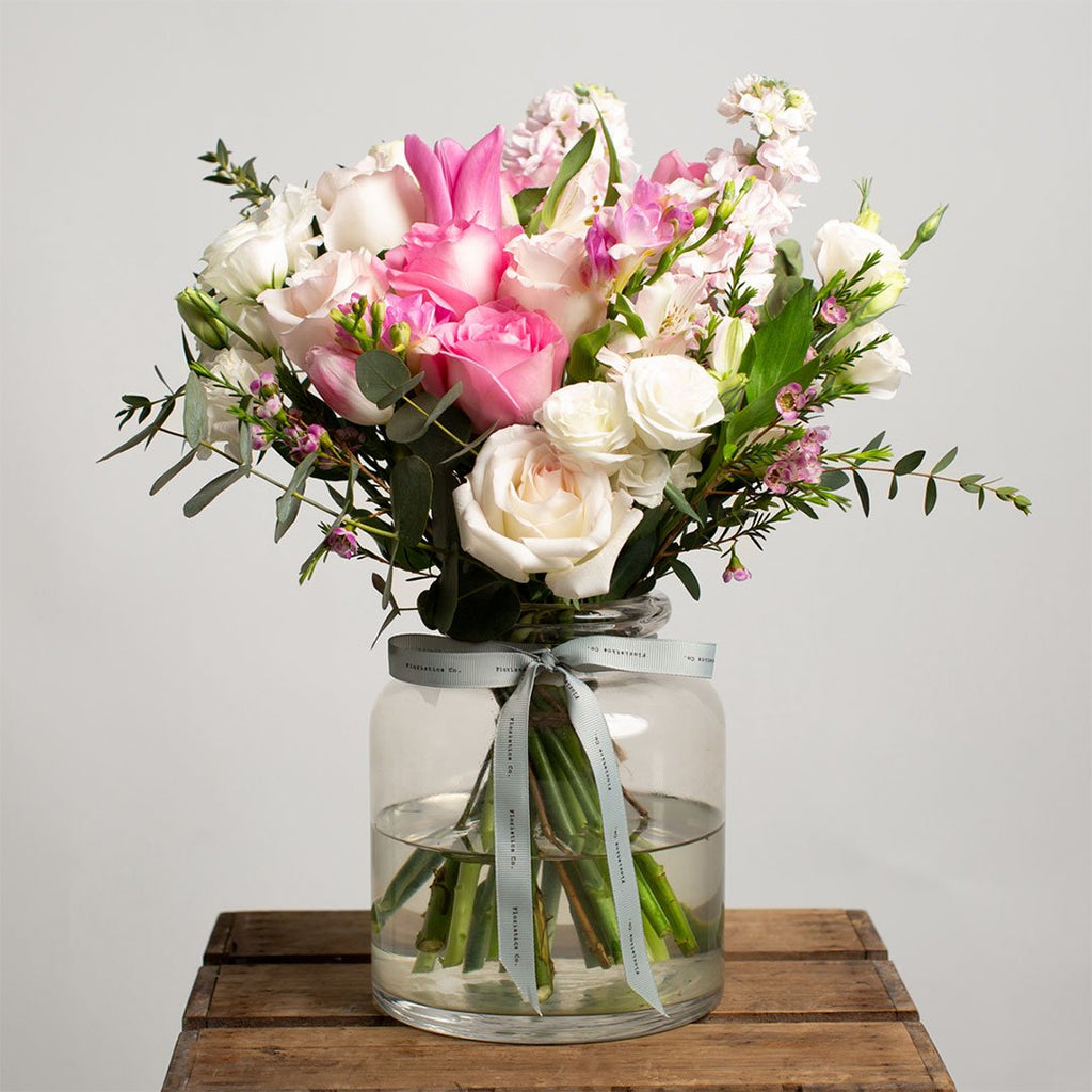 Spring Blush Bouquet With Vase