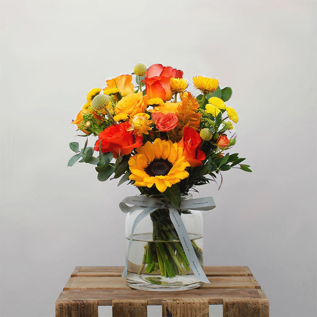 Sunshine Rouge Bouquet With Vase